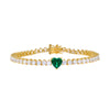 Emerald Green Colored Heart Tennis Bracelet - Adina Eden's Jewels