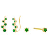 Emerald Green Bezel Stud x Ear Climber Combo Set - Adina Eden's Jewels