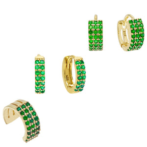  Colored Huggie Earring Combo Set - Adina Eden's Jewels