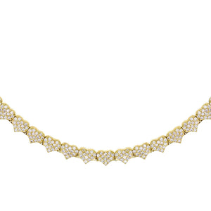 Gold Pavé Heart Choker - Adina Eden's Jewels