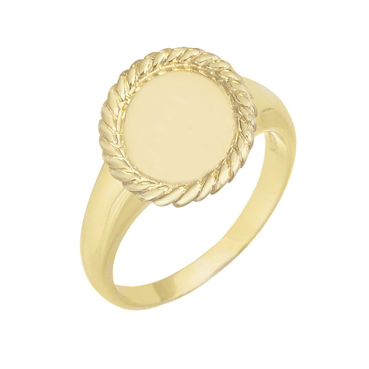 Gold / 5 Engraved Braided Pinky Ring - Adina Eden's Jewels