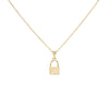 Gold / Engraved Engraved Mini Lock Necklace - Adina Eden's Jewels