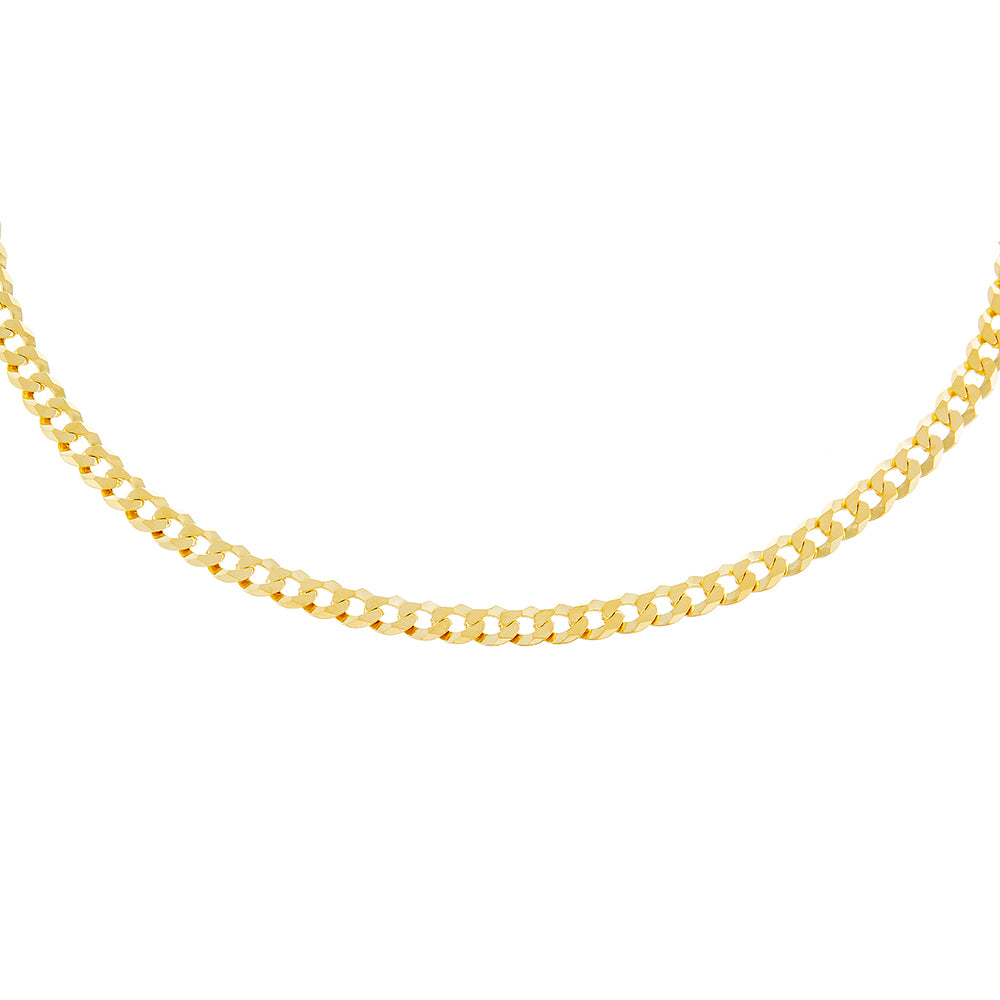 Gold / 15.75" / 3.5 MM Extra Flat Cuban Chain Necklace - Adina Eden's Jewels