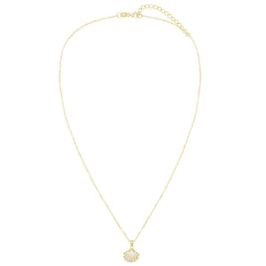 Pavé Shell Pendant Necklaces - Adina Eden's Jewels