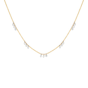18K Gold Floating Diamond Scattered Necklace 18K - Adina Eden's Jewels