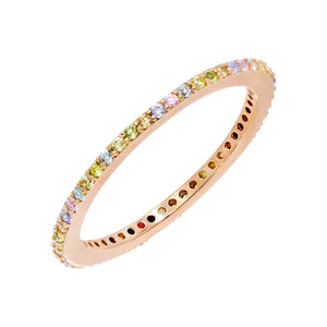 Multi-Color / 7 Thin Pastel Rainbow Band - Adina Eden's Jewels
