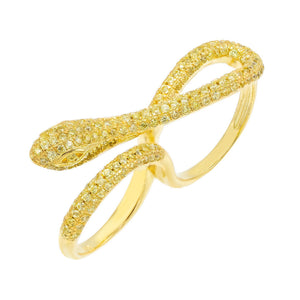 Gold / 5 Snake Double Ring - Adina Eden's Jewels