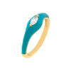 Turquoise / 6 CZ Half Enamel Ring - Adina Eden's Jewels