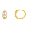 Gold Pavé Mariner Link Huggie Earring - Adina Eden's Jewels
