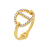 Gold / 6 Large CZ Open Mariner Link Ring - Adina Eden's Jewels