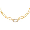 Gold Pavé X Solid Waved Link Necklace - Adina Eden's Jewels