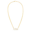  Solid X Pave Uppercase Nameplate Link Necklace - Adina Eden's Jewels