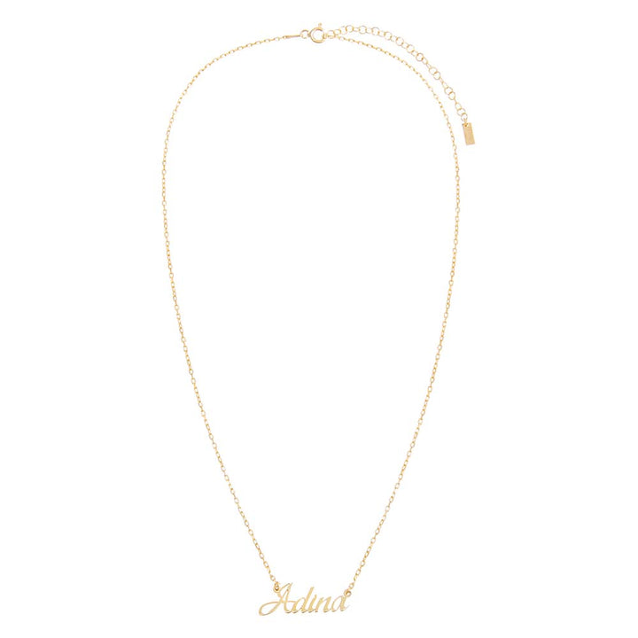  Solid Script Nameplate Necklace - Adina Eden's Jewels