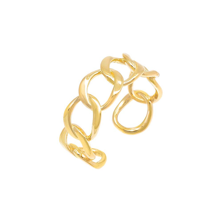 Gold / 7 Solid Wide Curbed Chain Ring - Adina Eden's Jewels