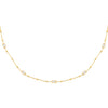 Gold CZ Baguette X Beaded Necklace - Adina Eden's Jewels