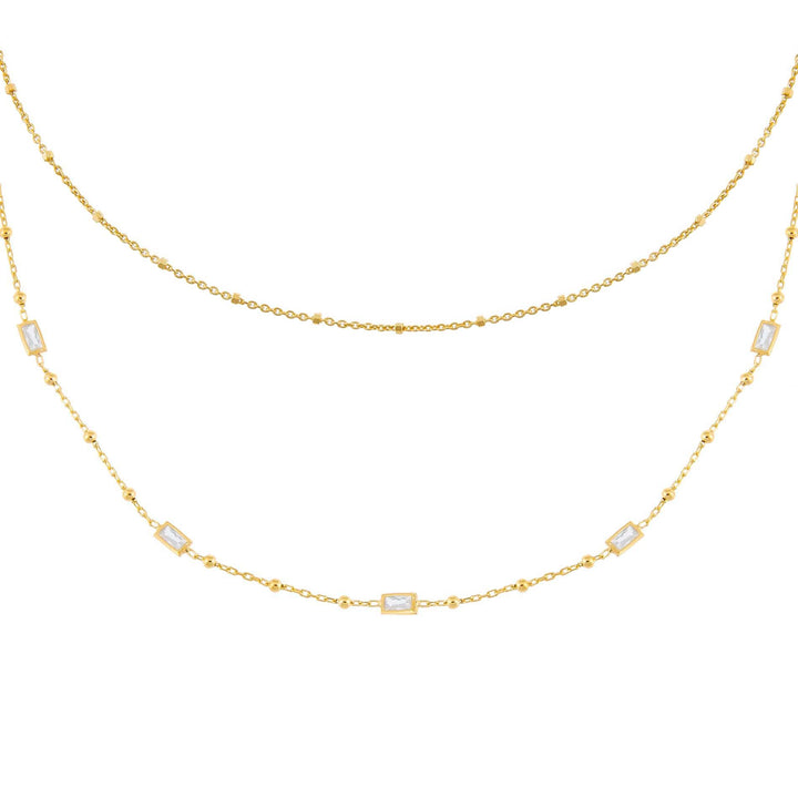 Gold Beaded Chain Necklace Combo Set - Adina Eden's Jewels