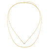  CZ Baguette Figaro X Oval Link Necklace - Adina Eden's Jewels