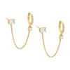  Pavé Huggie Chain X Stud Earring - Adina Eden's Jewels