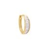 Gold / Single Baguette Bezel Huggie Earring - Adina Eden's Jewels