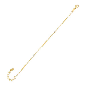 Gold CZ Bezel Bar Bracelet - Adina Eden's Jewels