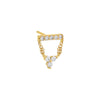 Gold / Single Pavé Bar X Cluster Chain Stud Earring - Adina Eden's Jewels