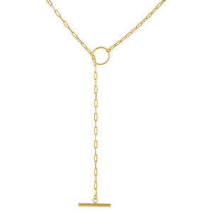 Gold Toggle Link Lariat - Adina Eden's Jewels