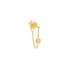 14K Gold / Single Tiny Diamond Front Back Chain Stud Earring 14K - Adina Eden's Jewels