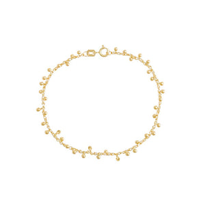 14K Gold / 7IN Solid Scattered Bead Bracelet 14K - Adina Eden's Jewels