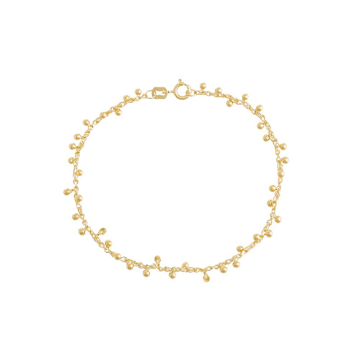 14K Gold / 7IN Solid Scattered Bead Bracelet 14K - Adina Eden's Jewels