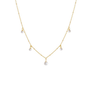 Pearl White Graduated Dangling Pearl Necklace - Adina Eden's Jewels