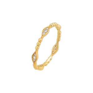 Gold / 5 Pavé Beaded Marquise Ring - Adina Eden's Jewels
