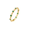 Emerald Green / 5 Colored X Beaded Eternity Ring - Adina Eden's Jewels
