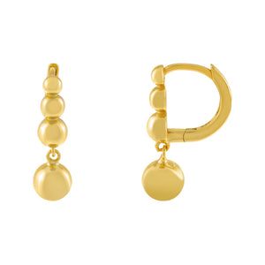 Gold Multi Ball Charm Huggie Earring - Adina Eden's Jewels