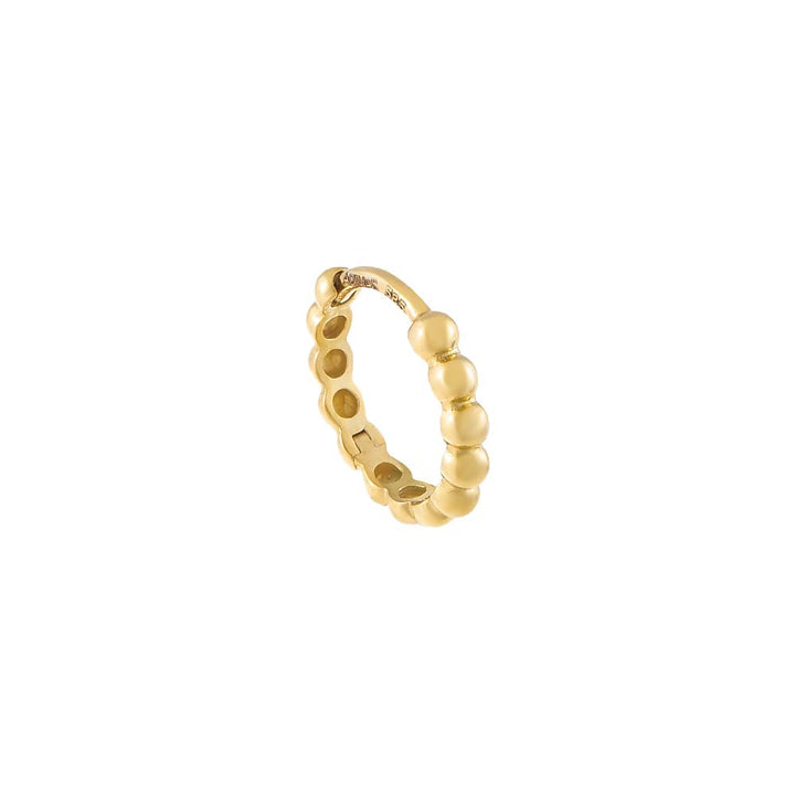 14K Gold Beaded Huggie Earring 14K - Adina Eden's Jewels