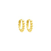 Gold / Pair / 7.5MM Solid Beaded Huggie Earring - Adina Eden's Jewels