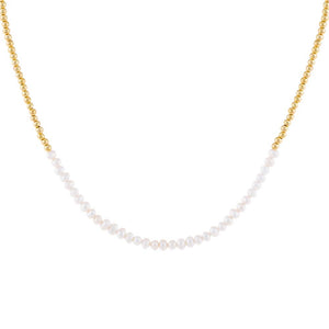 Pearl White Pearl Beaded Necklace - Adina Eden's Jewels