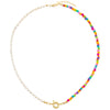  Colored Bead X Pearl Toggle Necklace - Adina Eden's Jewels