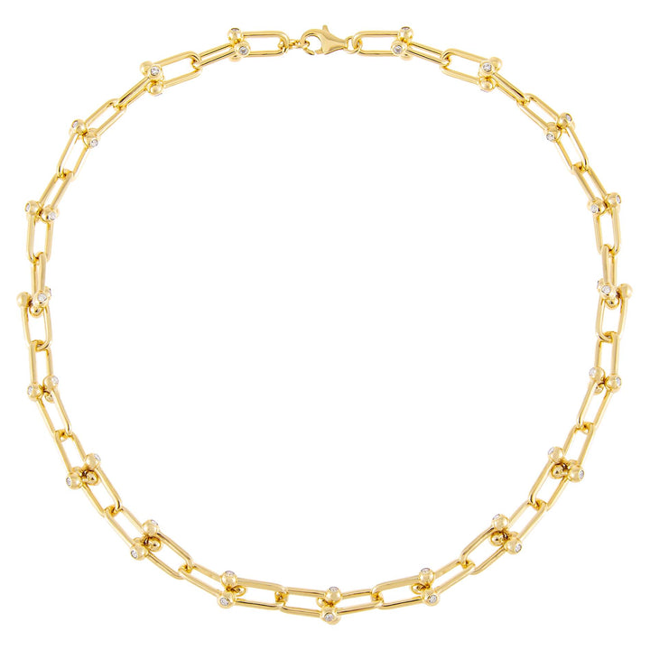  CZ U Chain Link Necklace - Adina Eden's Jewels
