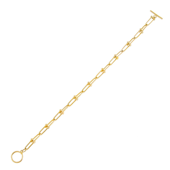 Gold U Chain Toggle Bracelet - Adina Eden's Jewels
