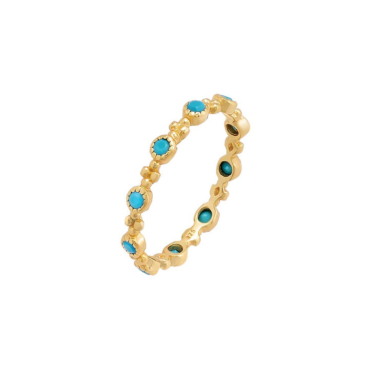 Turquoise / 5 Colored X Beaded Eternity Ring - Adina Eden's Jewels