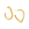 Gold / 35MM Curved Tube Hoop Earring - Adina Eden's Jewels