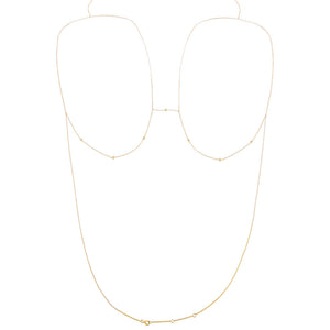 14K Gold Diamond Bezel Body Chain 14K - Adina Eden's Jewels
