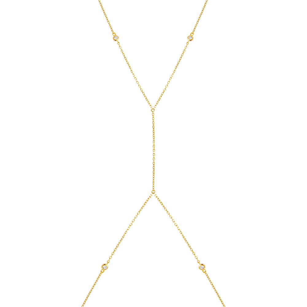 Gold CZ Station Body Chain - Adina Eden's Jewels