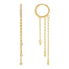 Gold CZ Bezel Chain Drop Huggie Earring - Adina Eden's Jewels