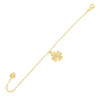 Gold CZ Ridged Clover Bracelet - Adina Eden's Jewels
