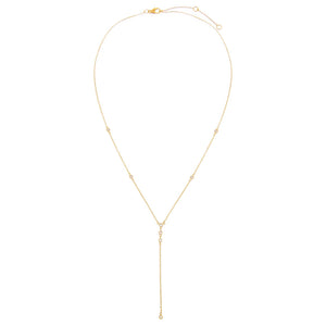  Diamond Dainty Bezel Lariat 14K - Adina Eden's Jewels