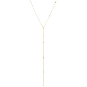 Gold Dainty Bezel One-Sided Lariat - Adina Eden's Jewels