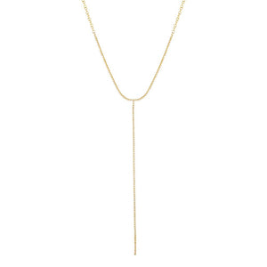  Diamond Tennis Lariat Necklace 14K - Adina Eden's Jewels
