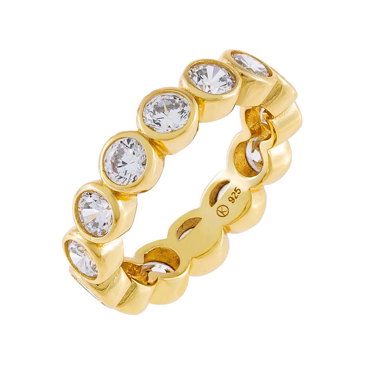 Gold / 6 CZ Bezel Travel Ring - Adina Eden's Jewels