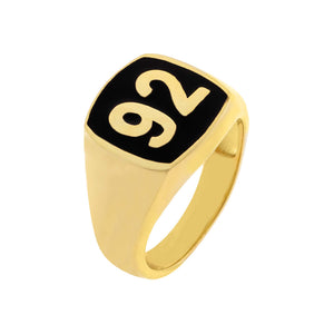 Gold / 6 Men's Onyx Year Pinky Ring - Adina Eden's Jewels
